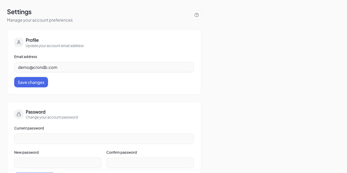 Profile settings